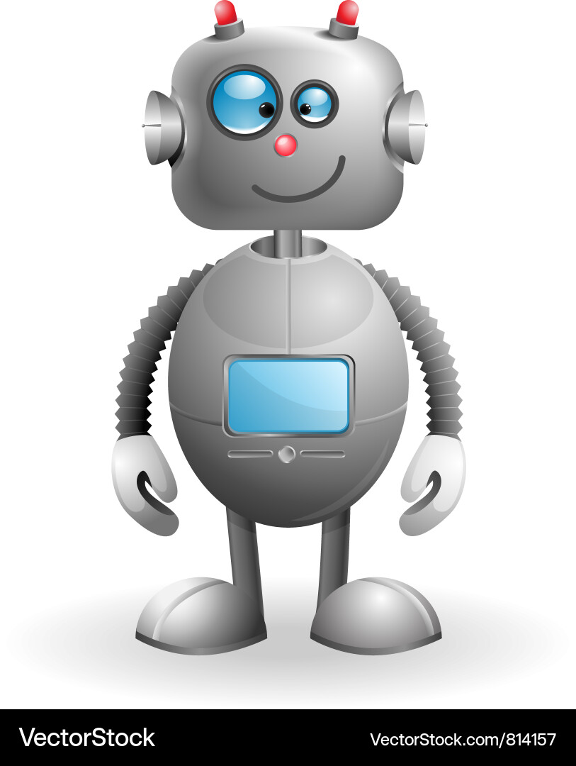 Cute Cartoon Robot Vector Image