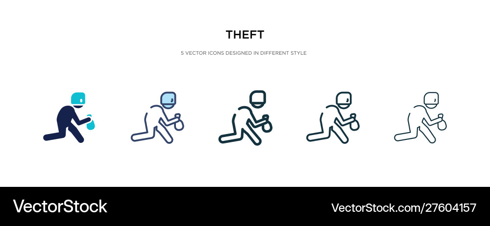 Diebstahl Icons - Diverse Styles Vektorbild