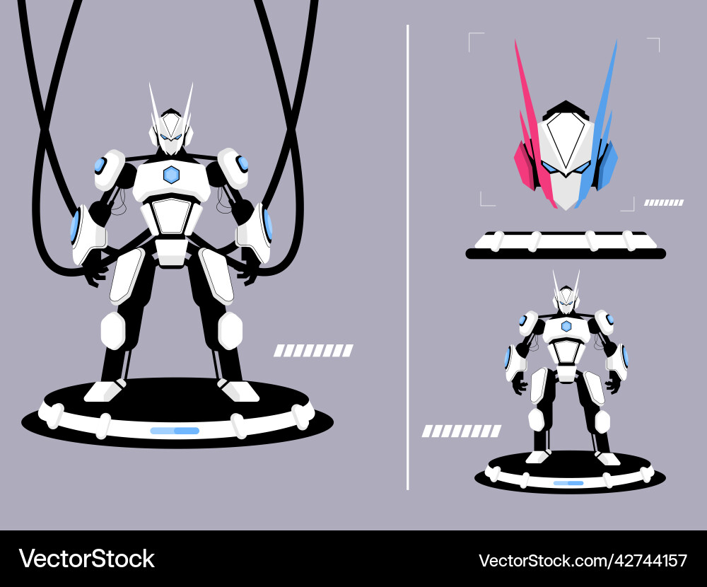Flat robot character concept Flat robot character concept vector image
