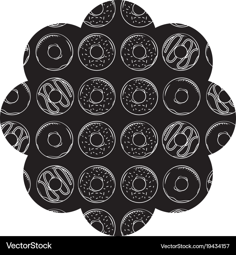 Frame with donuts pattern background Vector Image
