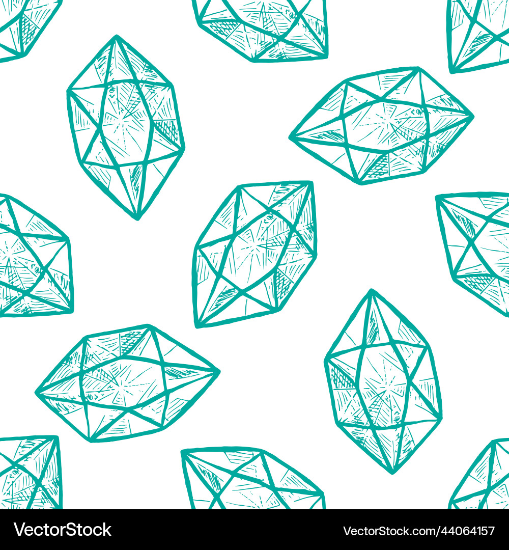 Gemstone seamless pattern for print or web design Vector Image