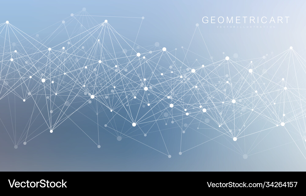 Geometric abstract background with connected line Vector Image
