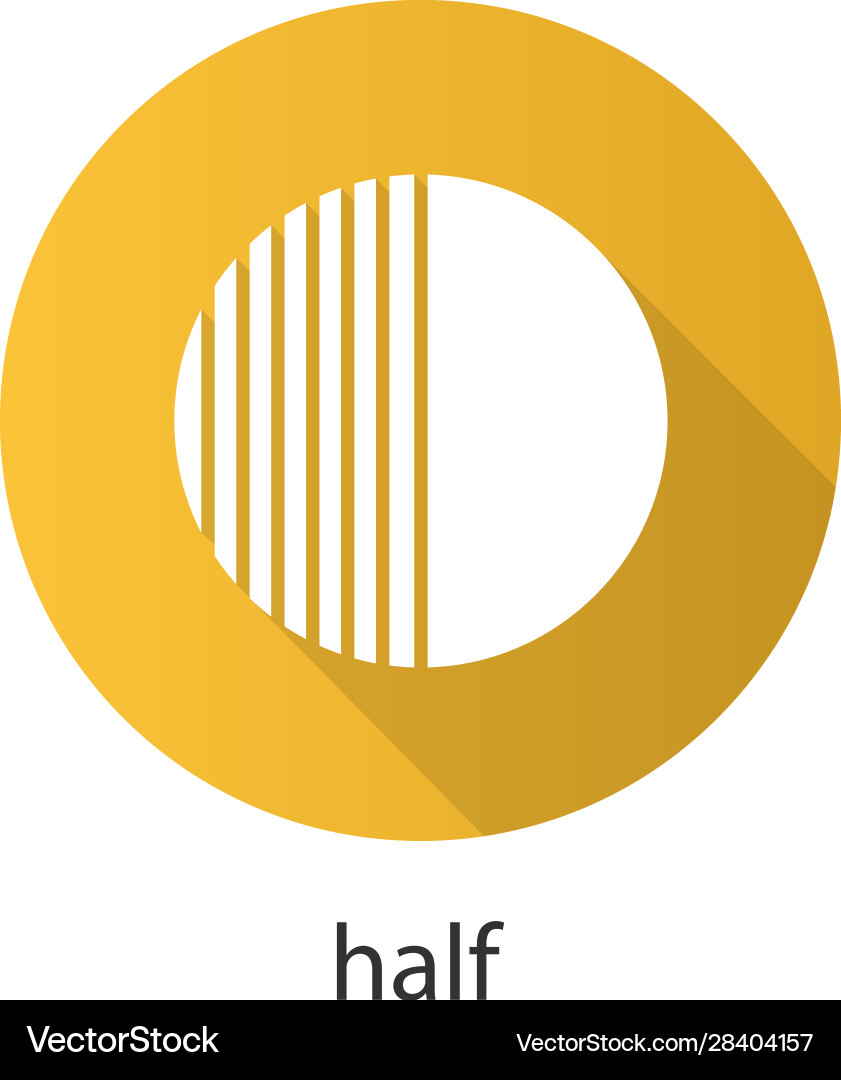 Half Circle Icon with Shadow Vector Image