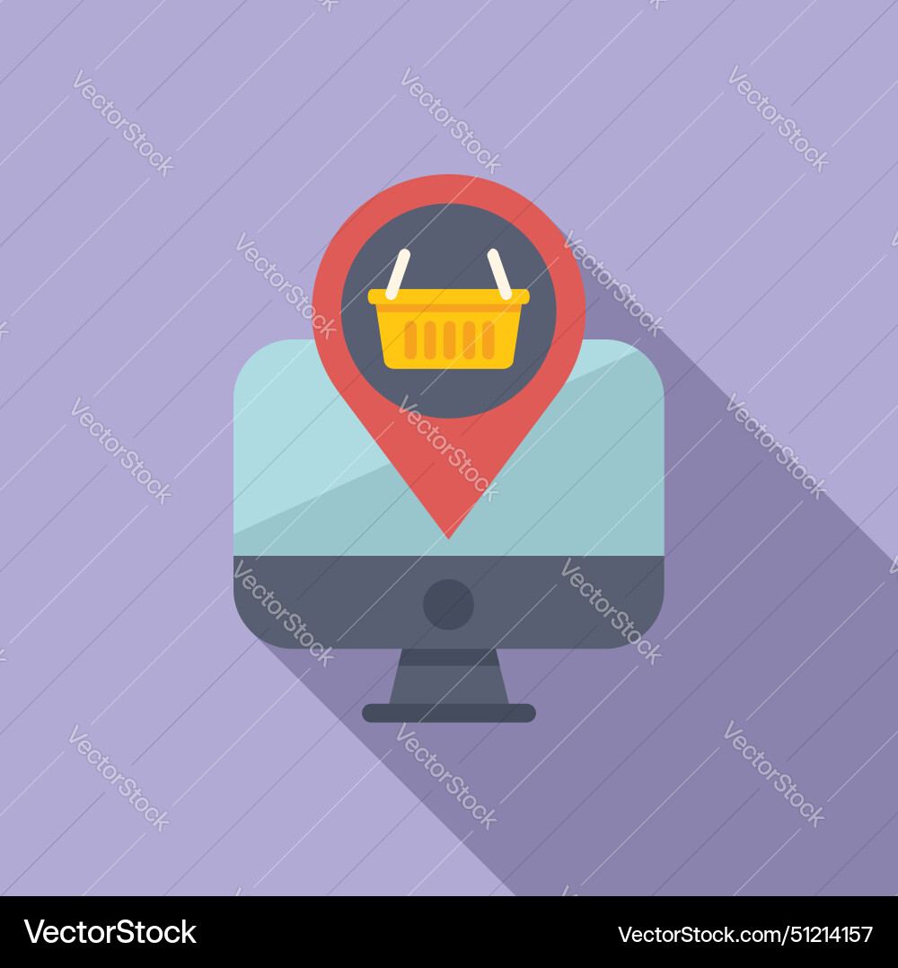 Mark store online icon flat computer app Mark store online icon flat computer app vector image