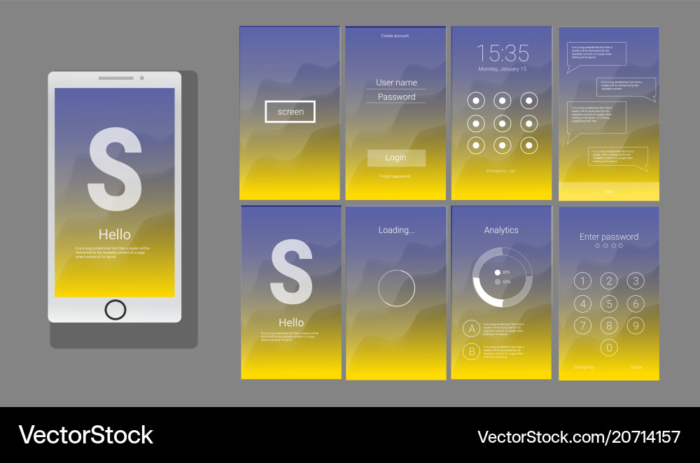 Modern ui gui screen design Modern ui gui screen design vector image