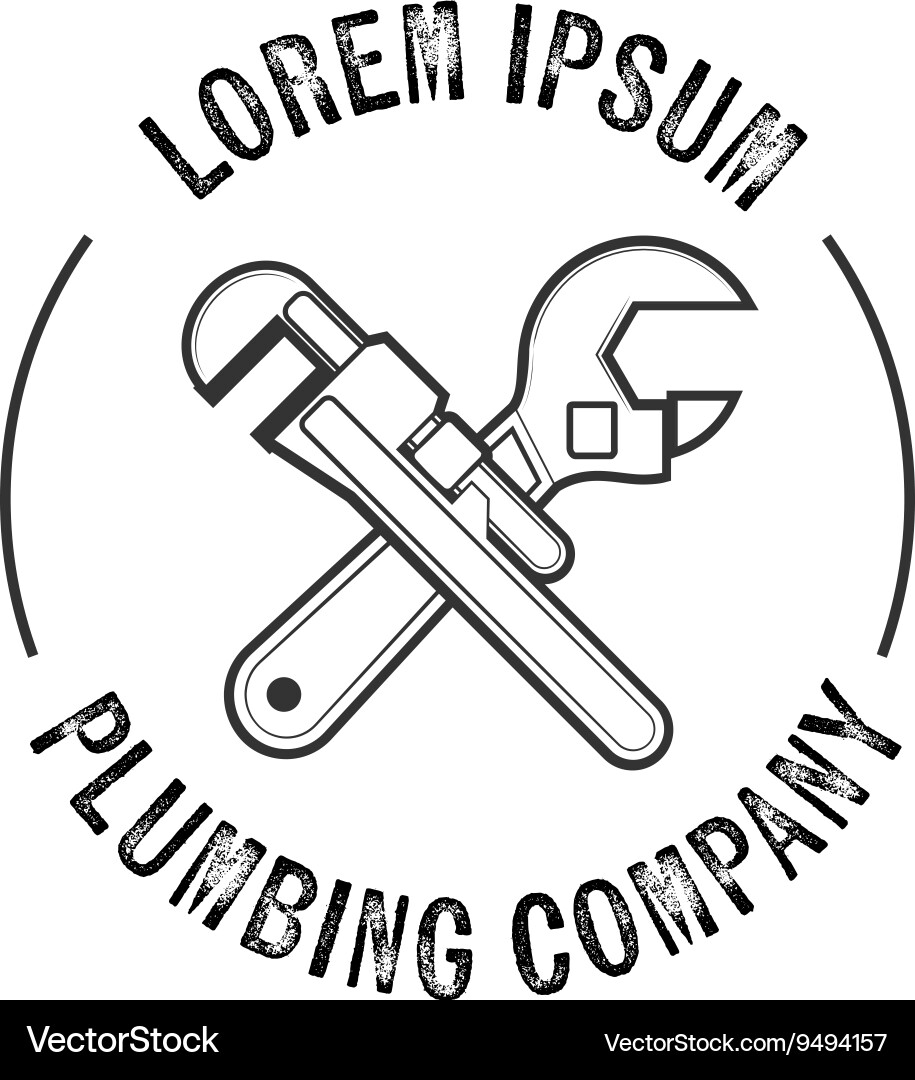 Plumbing Service Emblem Vector Image