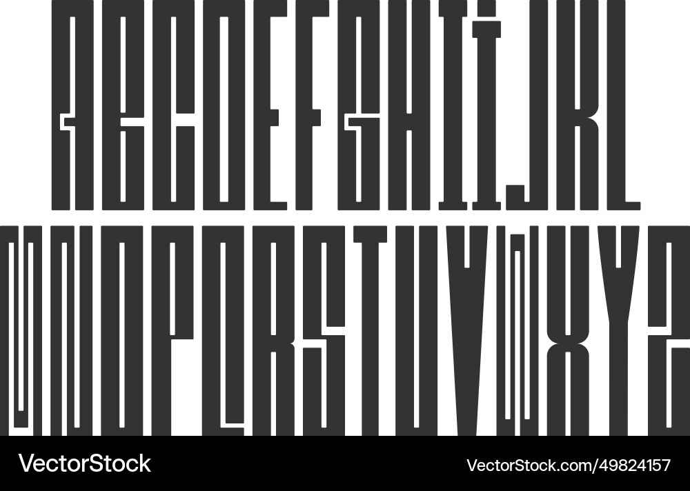 Project font technical draw style alphabet Vector Image
