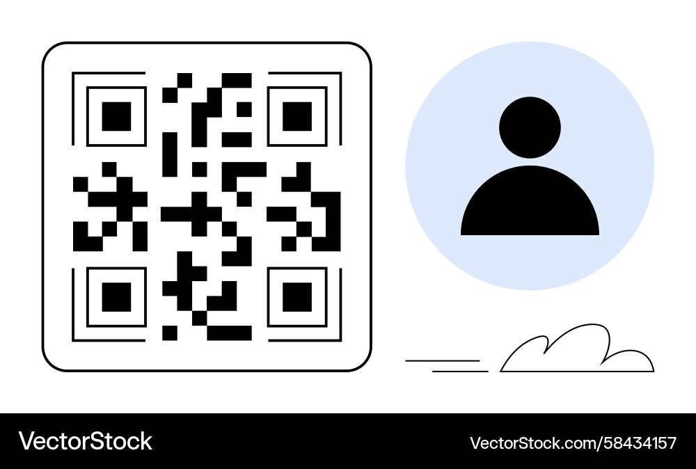 QR Code with Minimalist User Icon Vector Image
