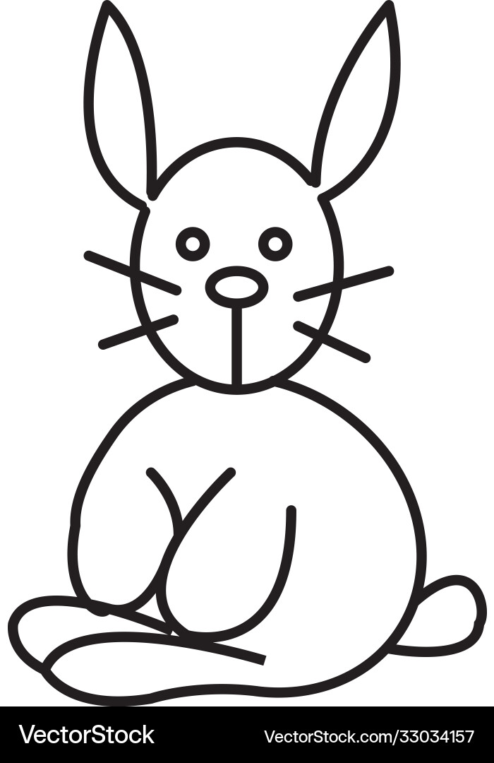 Rabbit simple design line icon Rabbit simple design line icon Vector Image