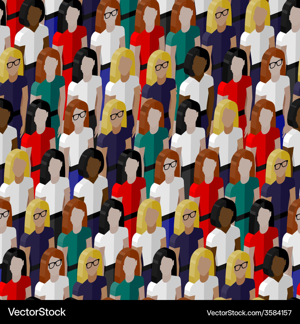 Seamless pattern with a large group of well vector image