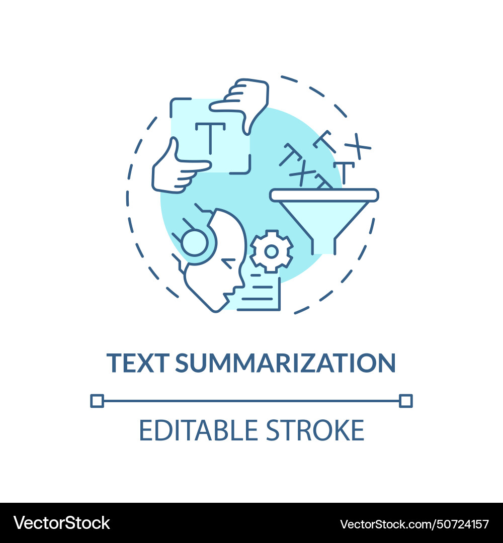 Text summarization soft blue concept icon Text summarization soft blue concept icon vector image
