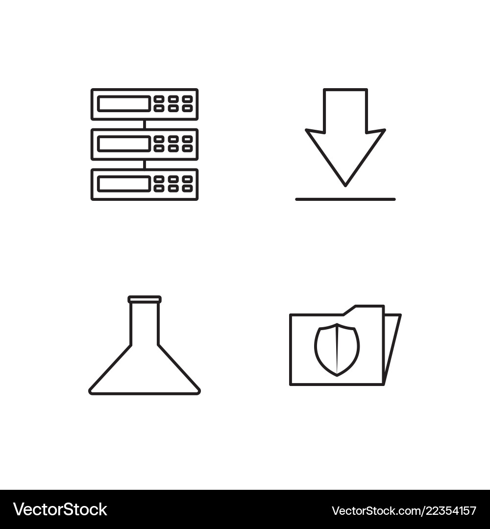 Web simple outlined icons set vector image