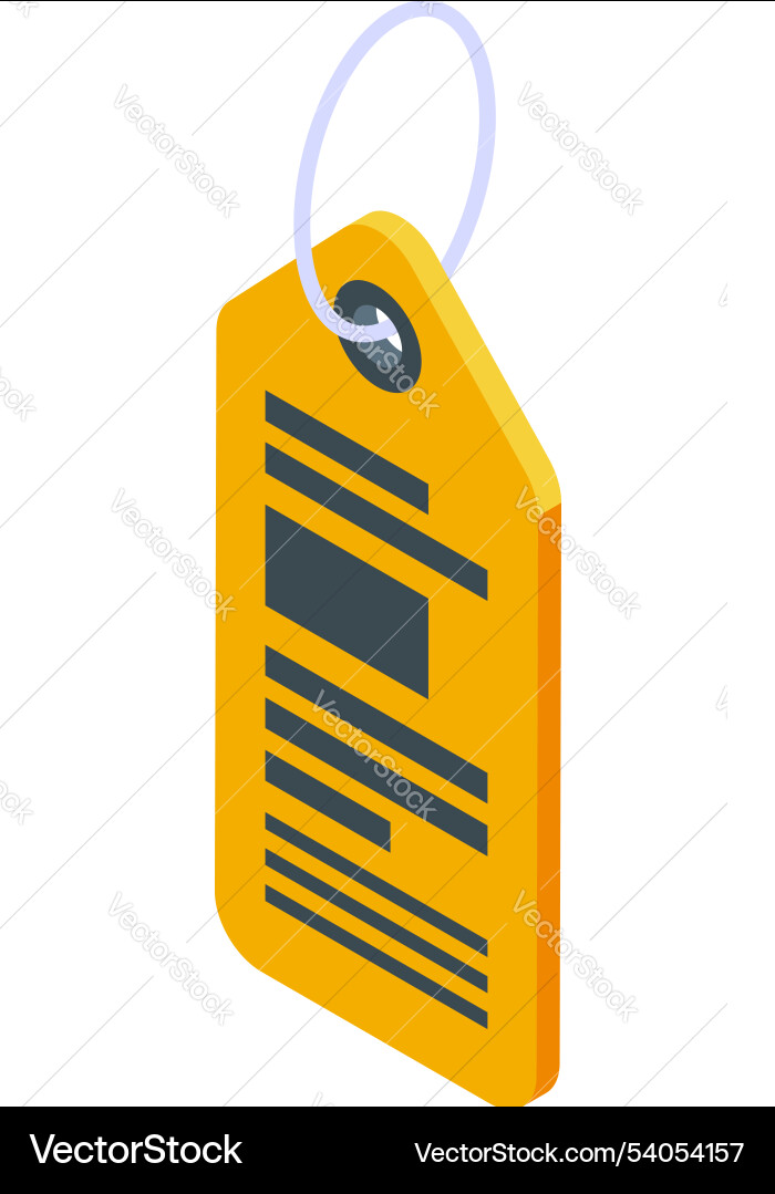 Yellow rectangular tag hanging with string Yellow rectangular tag hanging with string vector image