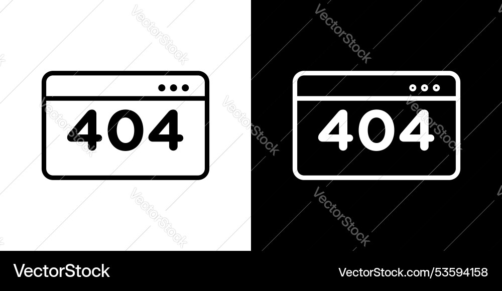 404 error thin line icon set 404 error thin line icon set Vector Image