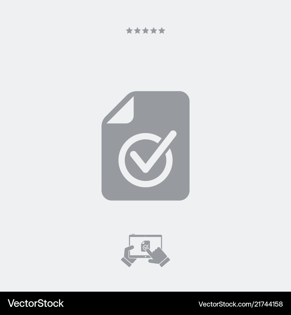 Checked document - minimal icon Vector Image