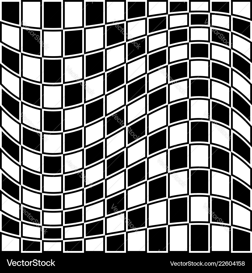 Checkered pattern with distortion effect opposite Checkered pattern with distortion effect opposite vector image
