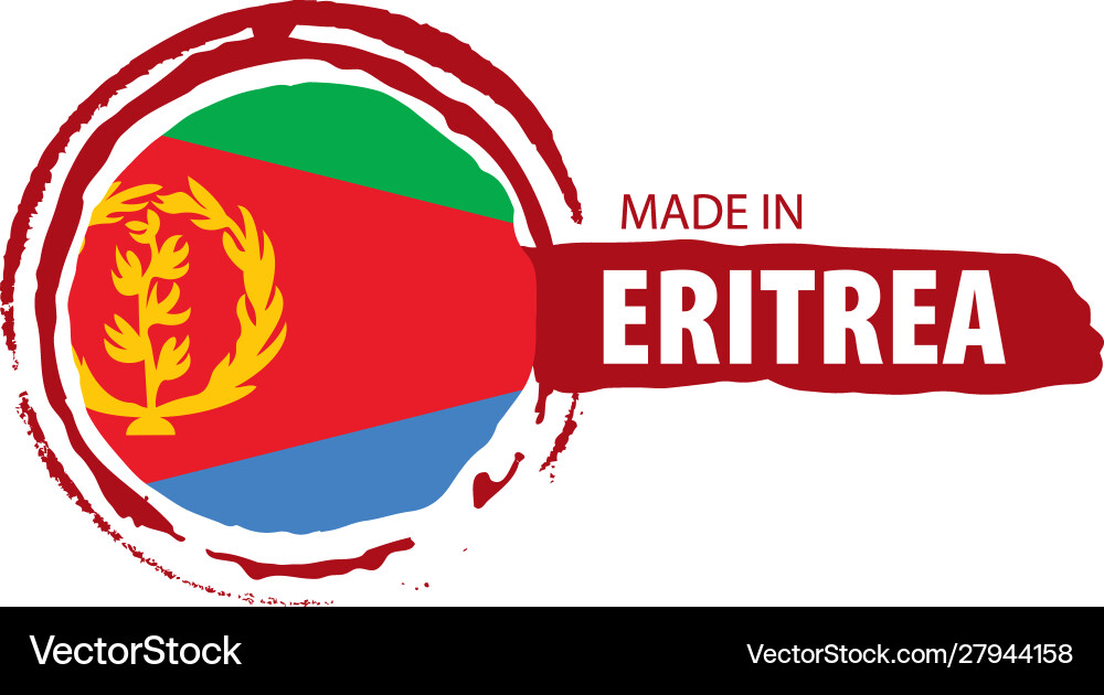 Eritrea flag on a white Eritrea flag on a white vector image