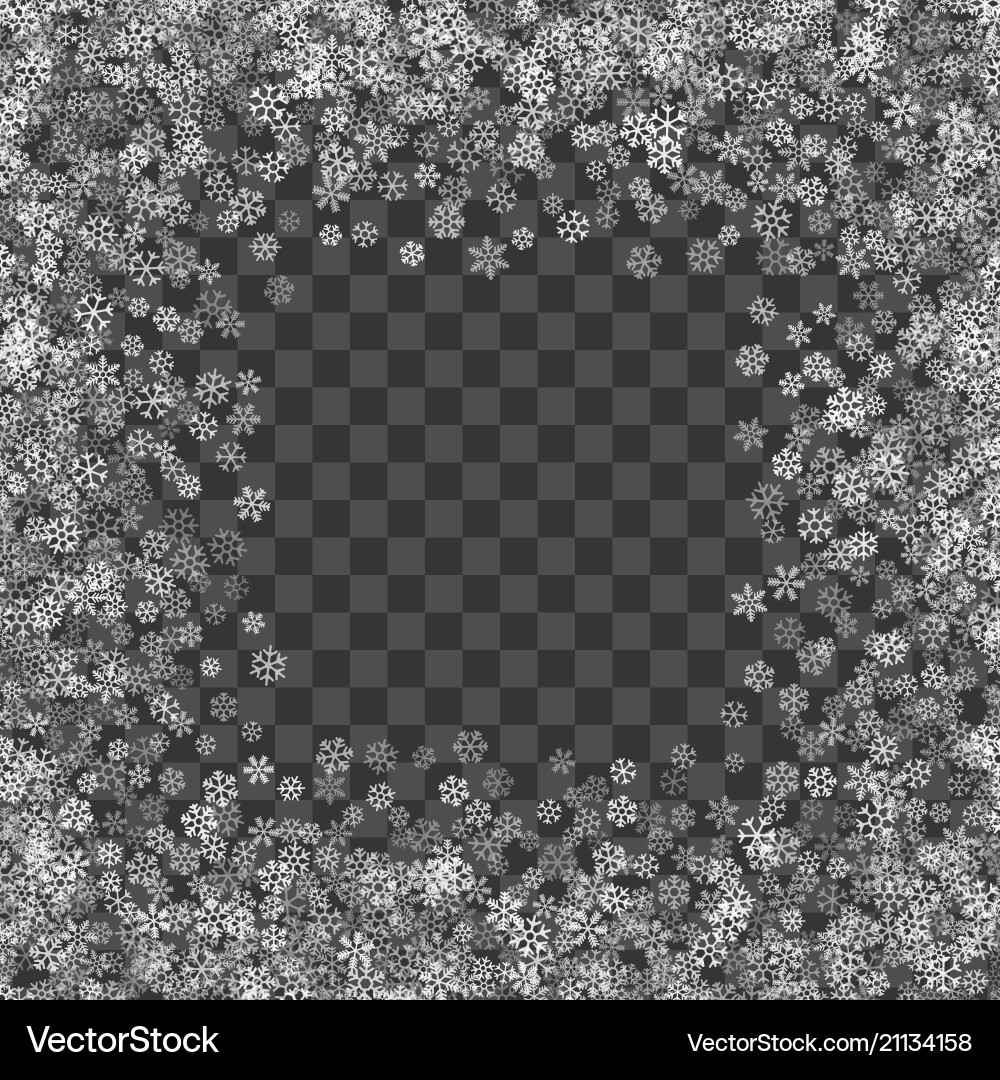 Frame or border of random scatter snowflakes Frame or border of random scatter snowflakes vector image