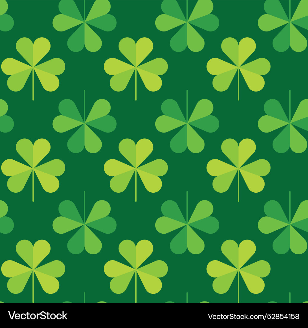 Geometric decorative pattern with clover leaves Vector Image