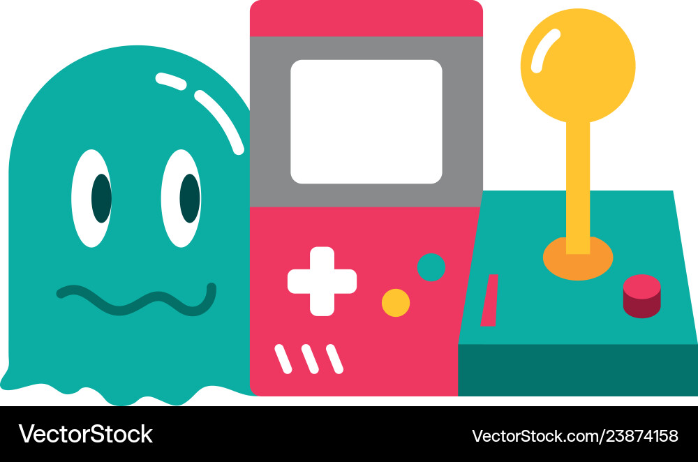Ghost console and joystick video game vector image