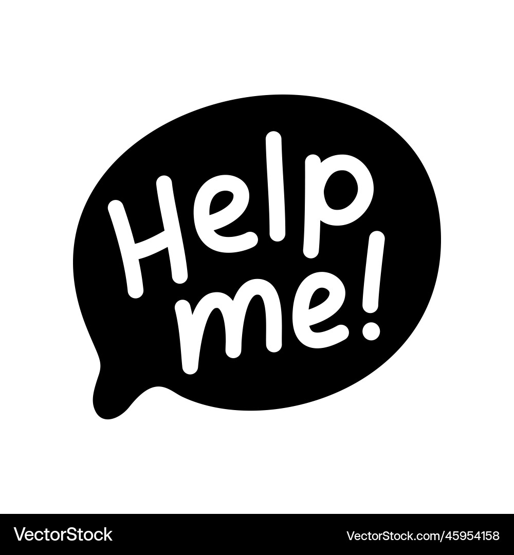 Help me speech bubble text Help me speech bubble text vector image