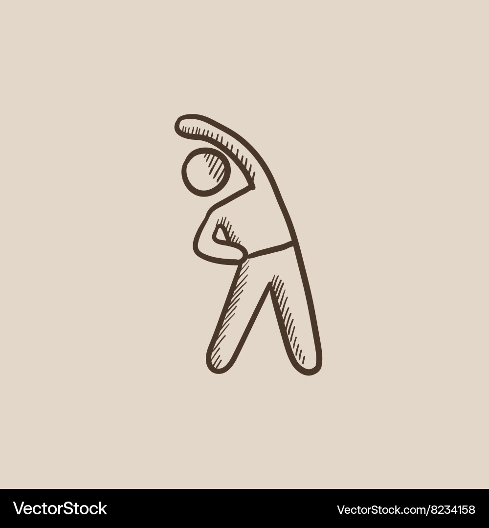 Man making exercises sketch icon Vector Image
