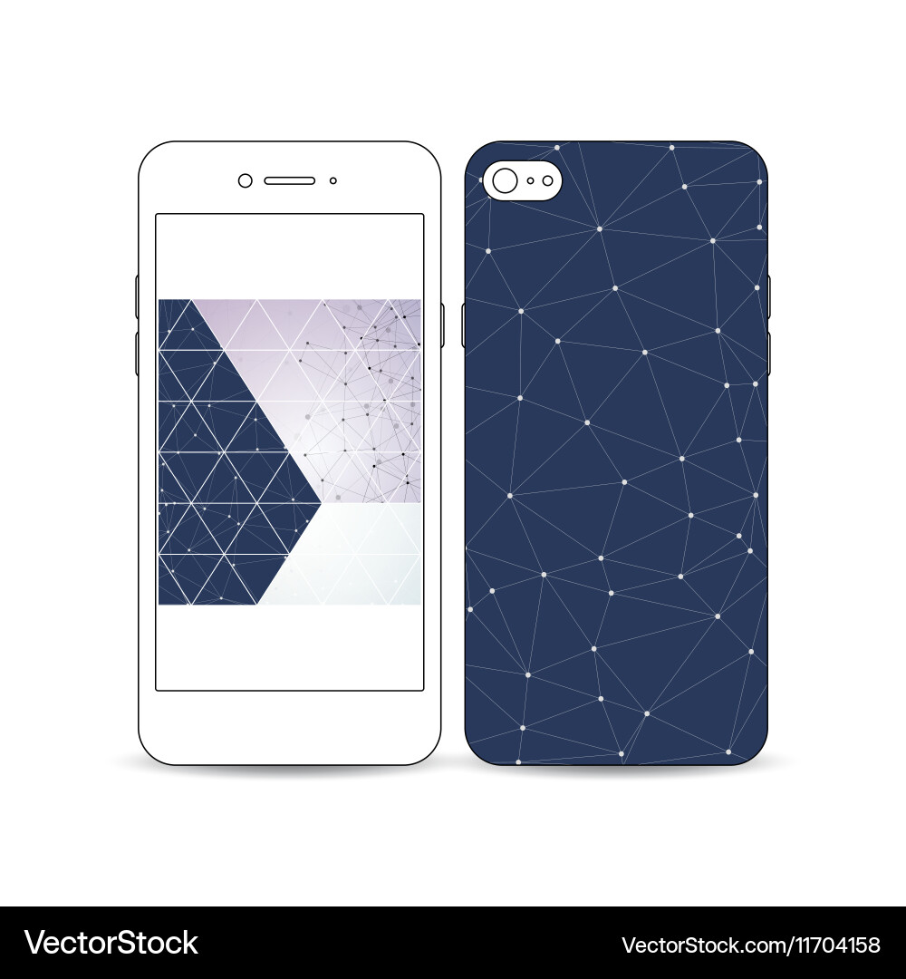 Mobile smartphone with an example of the screen vector image