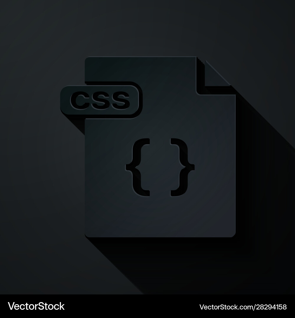 Paper cut css file document download button Paper cut css file document download button vector image