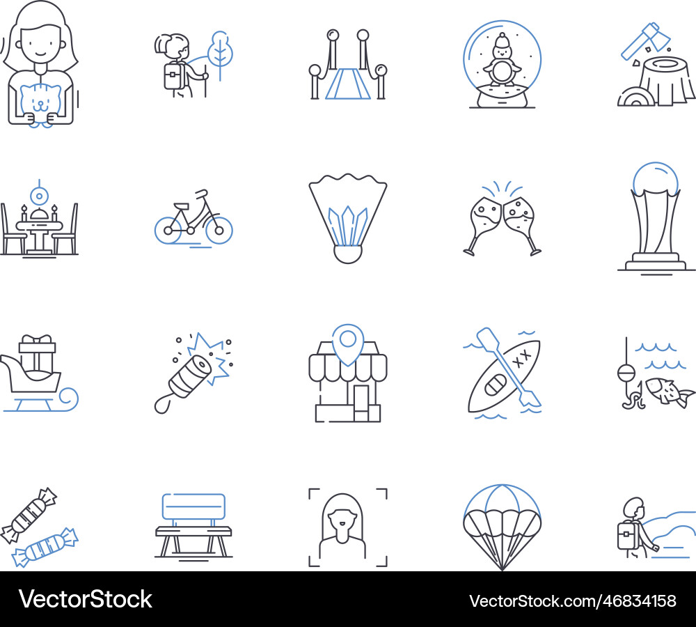 Relaxation line icons collection serenity Relaxation line icons collection serenity vector image