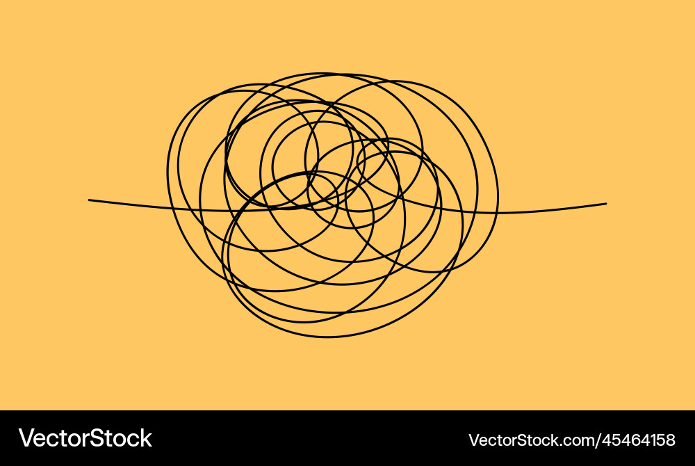 Scribble chaos line abstract random labyrinth vector image