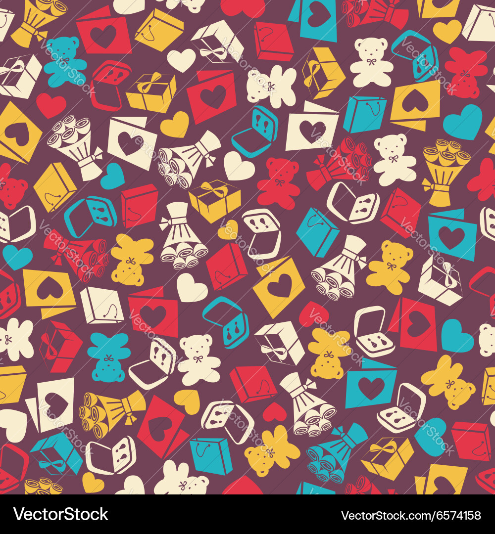 Seamless texture with different elements vector image