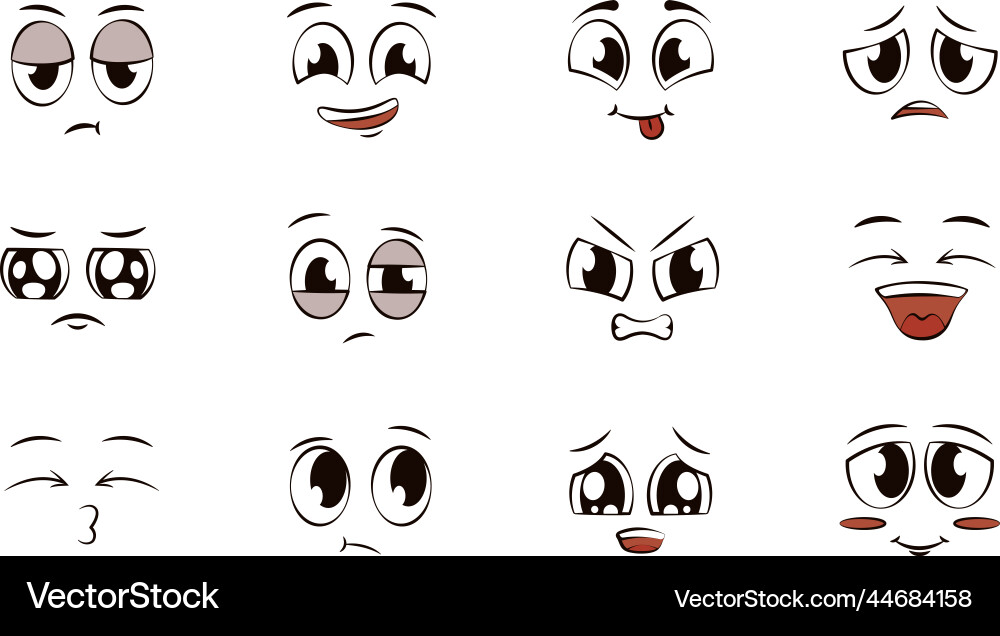 Set of different face expression avatars Vector Image