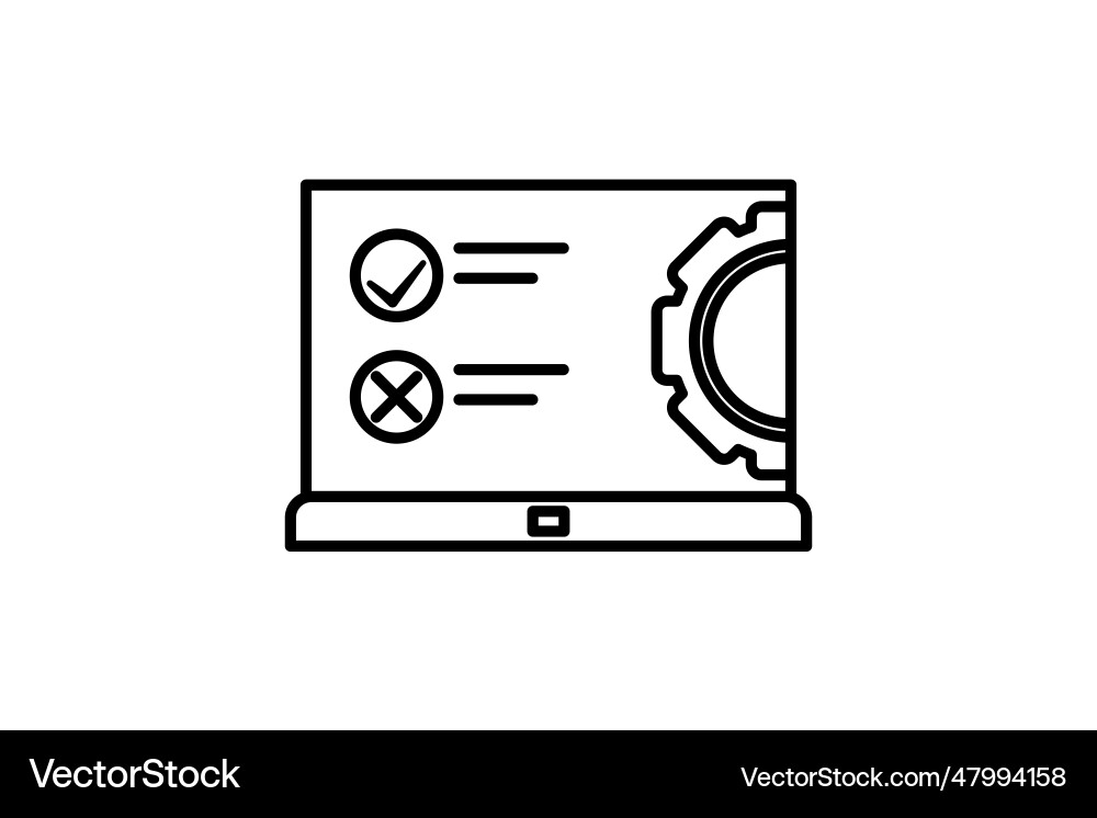 Testing icon related to setup and action Testing icon related to setup and action Vector Image