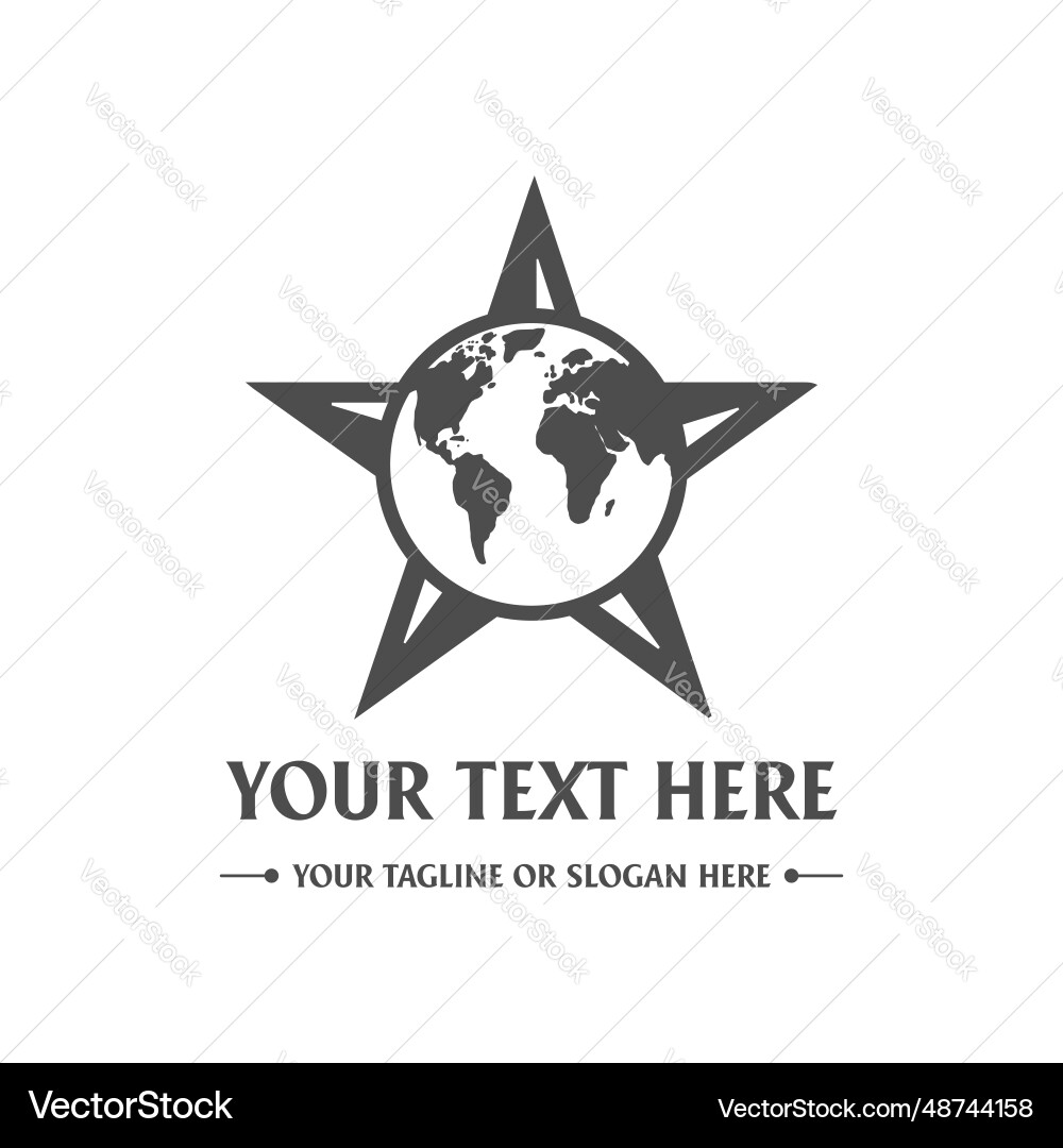 Vintage Star Welt Globus Erde Planeten Logo Design Vintage Star Welt Globus Erde Planeten Logo Design vektorbild