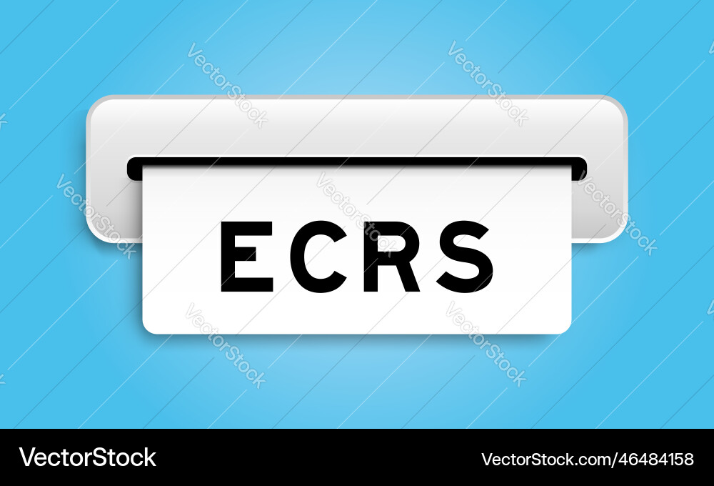 White coupon banner with word ecrs abbreviation White coupon banner with word ecrs abbreviation vector image