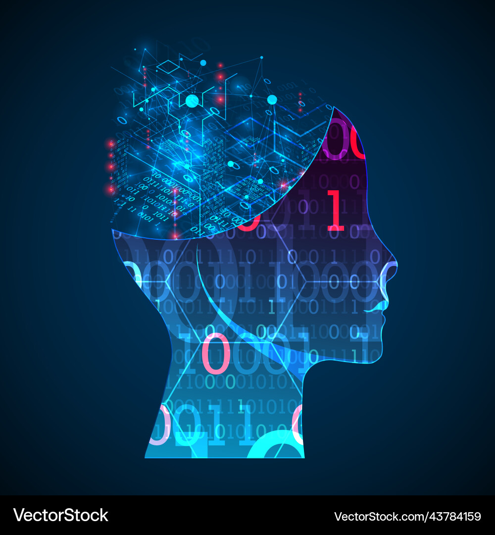 Artificial intelligence ai and big data concept Artificial intelligence ai and big data concept Vector Image