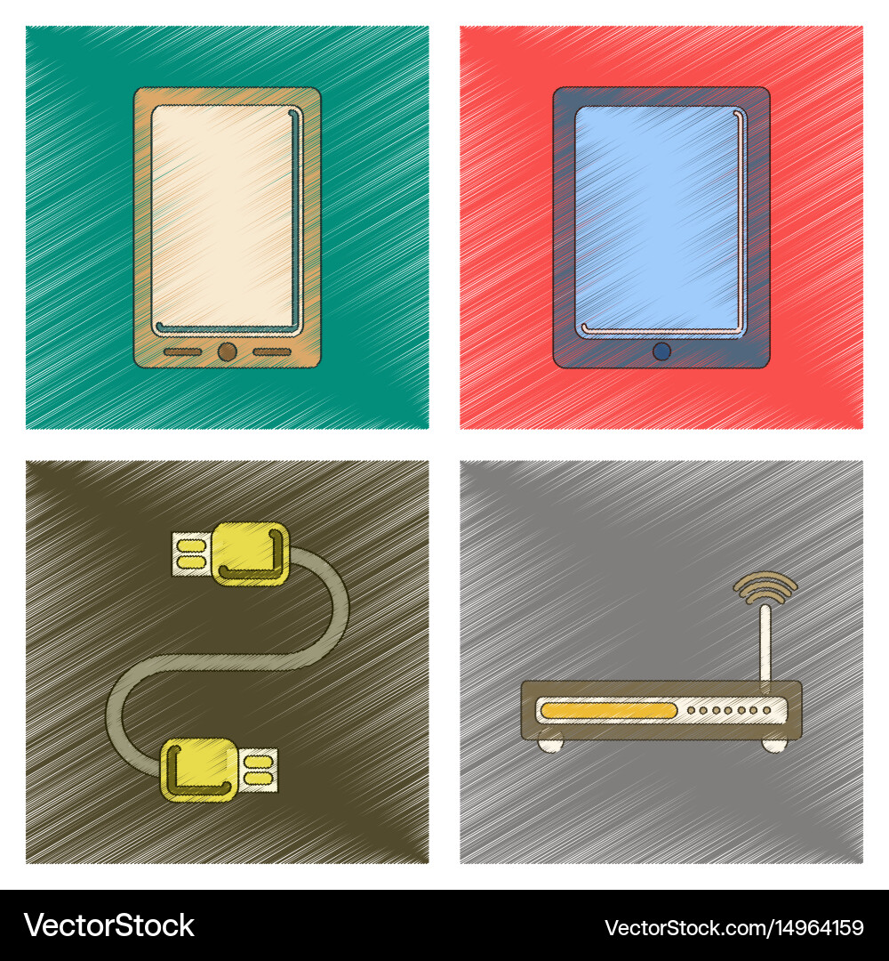 Assembly flat shading style icon wi fi modem vector image