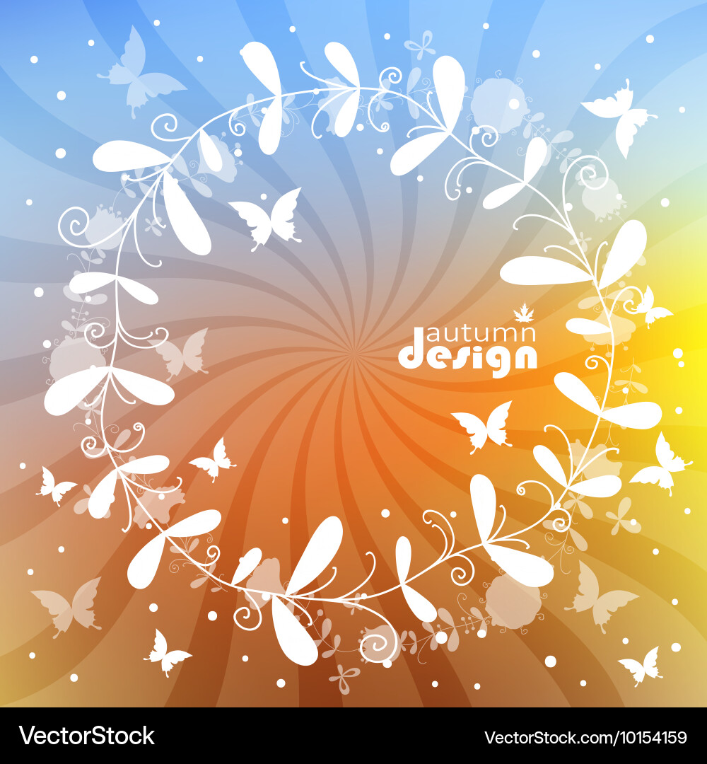 Autumn background with frame for text Vector Image