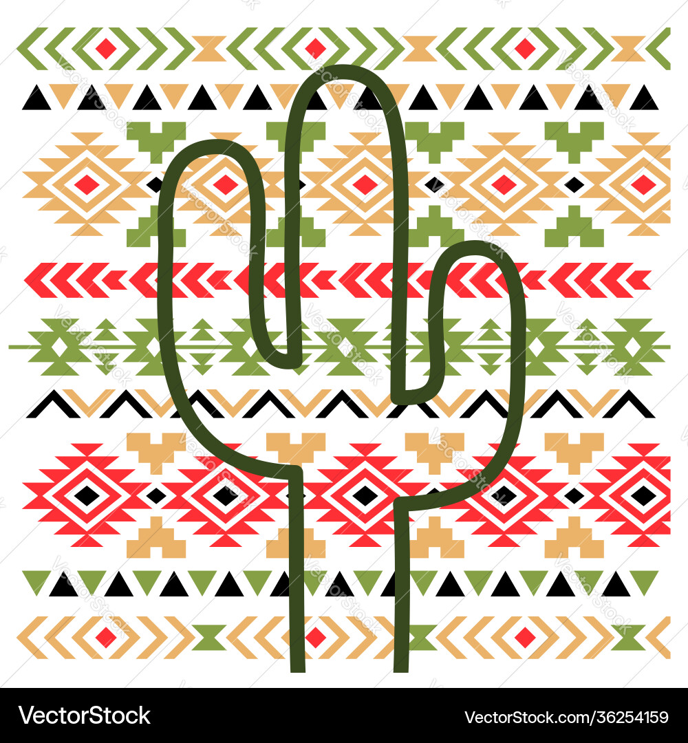 Aztec Cactus Pattern  Royalty-Free Vector | VectorStock
