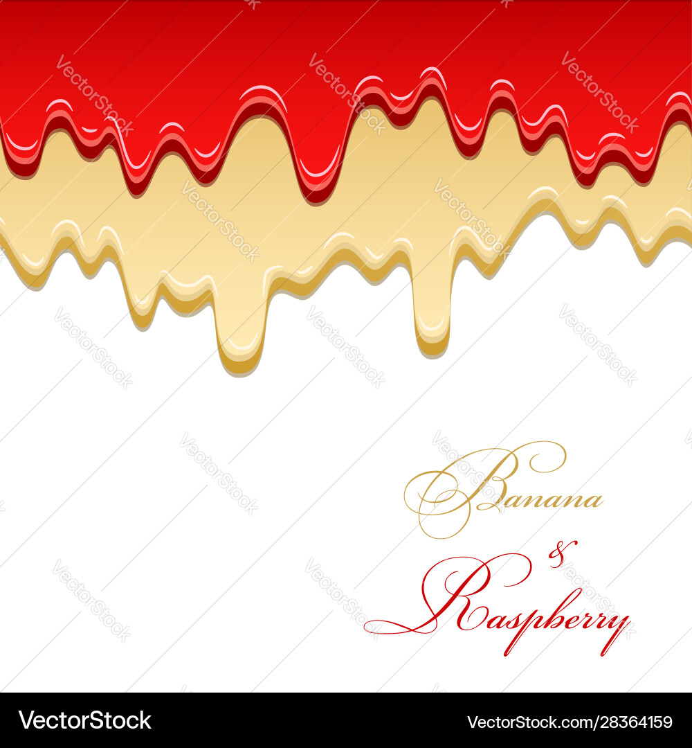 Banana sauce and raspberry jam seamless pattern Banana sauce and raspberry jam seamless pattern vector image