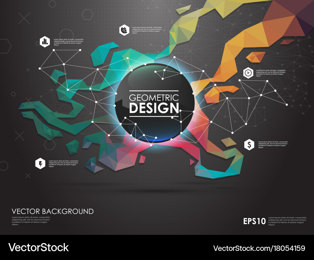Concept background with poligonal geometric shapes Vector Image