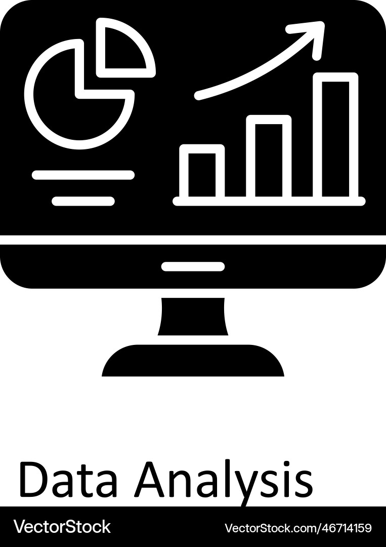 Data analysis solid icons simple stock i Vector Image