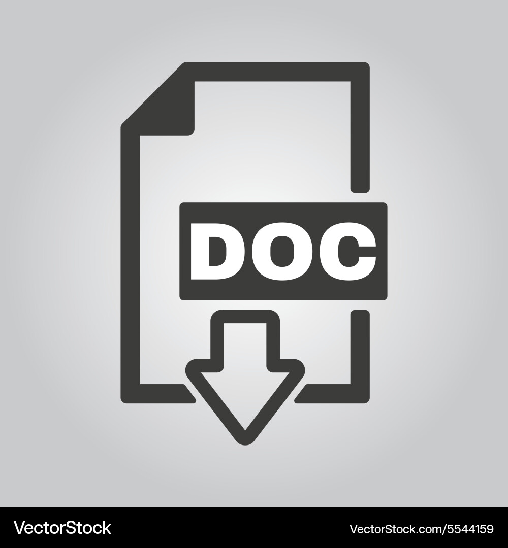 Doc icon text file format symbol flat vector image