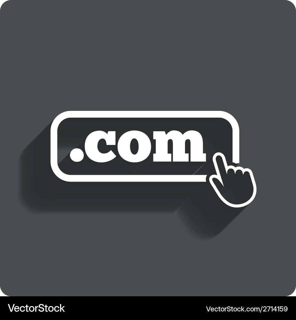 Domain com sign icon top-level internet vector image