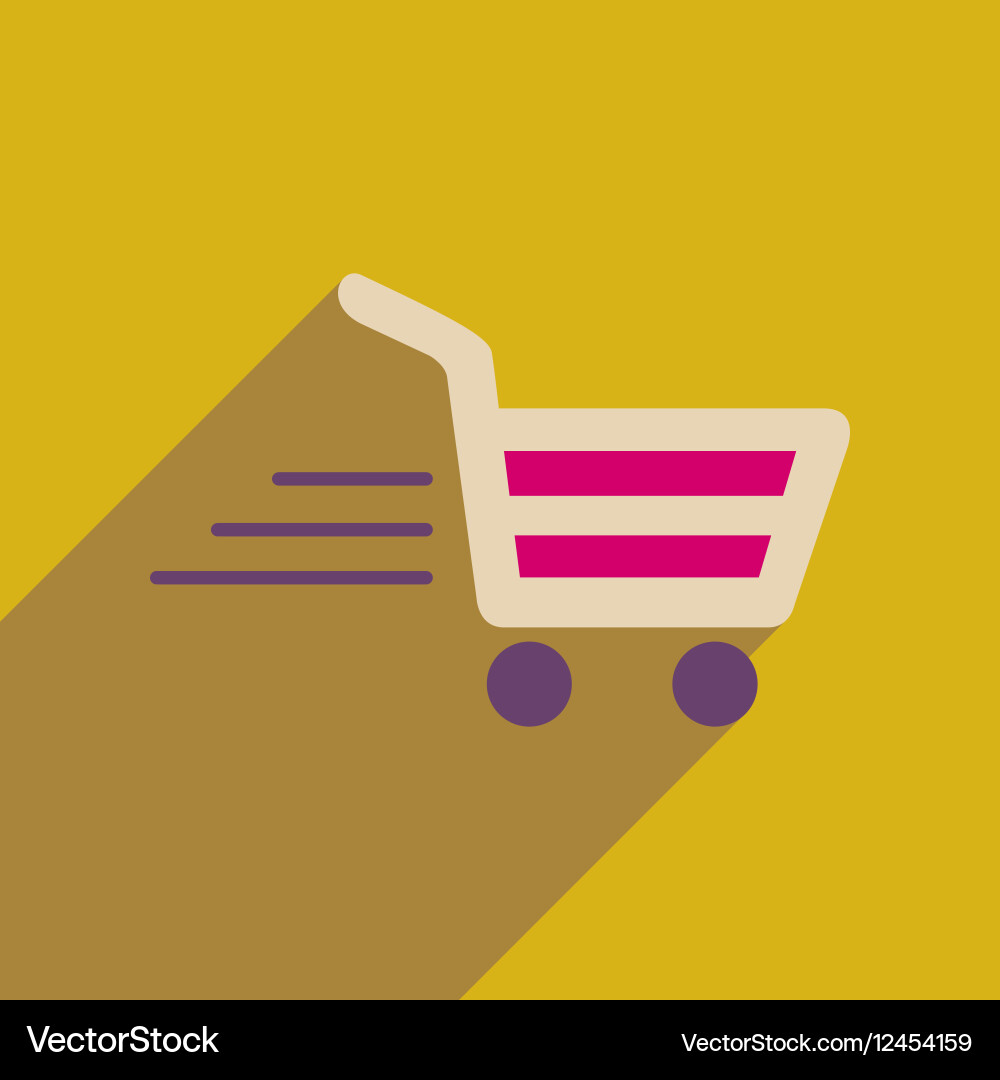 Flat web icon with long shadow cart vector image