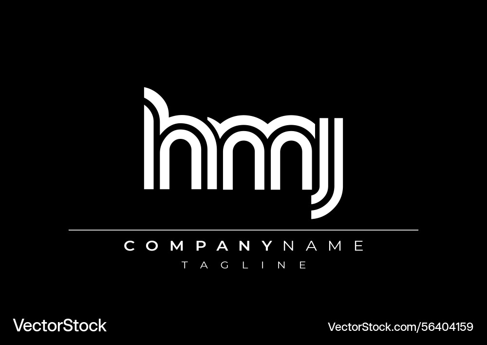 Hmj creative unique modern letter logo design Vector Image