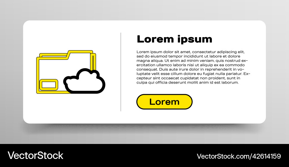 Line cloud storage text document folder icon Line cloud storage text document folder icon vector image