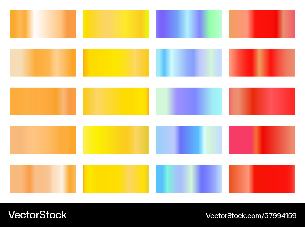 Metallic gradient collection with shiny colorful Metallic gradient collection with shiny colorful Vector Image