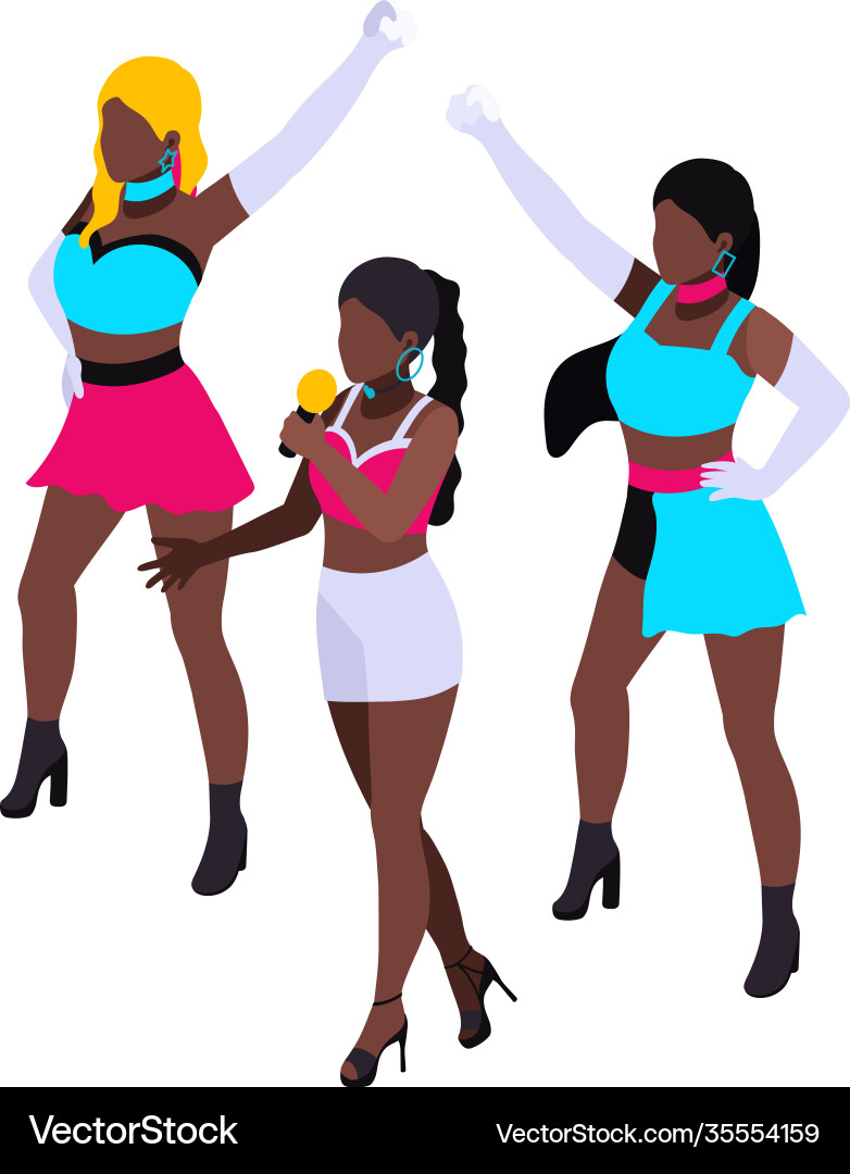 Pop band isometric clipart vector image