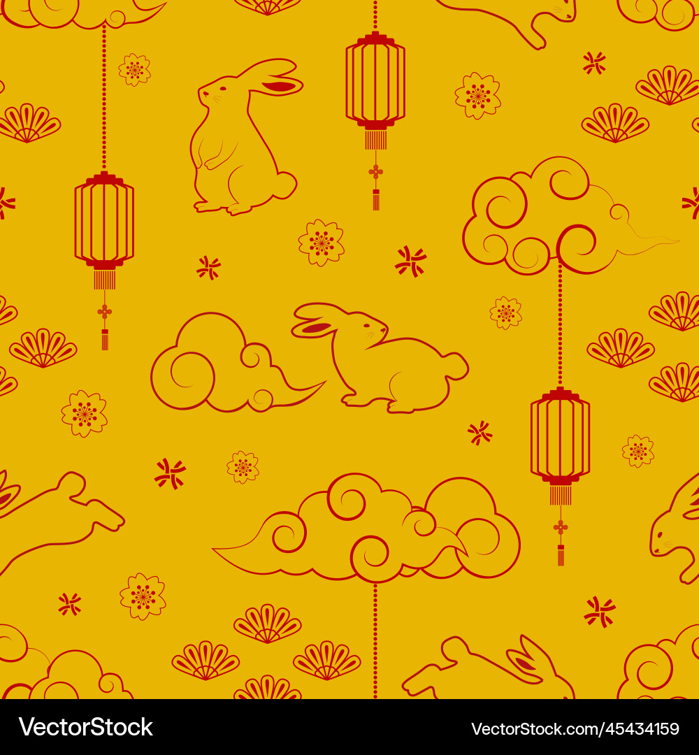 Rabbit character seamless pattern Vector Image